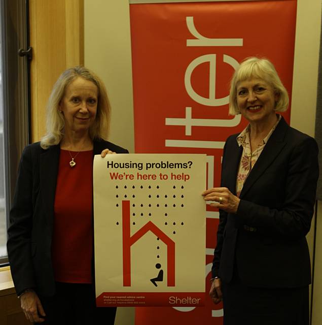 Liz McInnes MP with Shelter’s Director of Services Alison Mohammed 