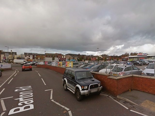 Supermarket car park on Barton Road, Middleton