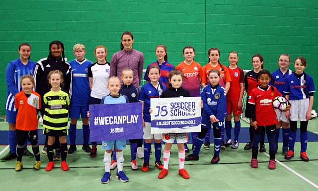 England midfielder, Jill Scott, visited Hopwood Hall College to hold a Christmas coaching day