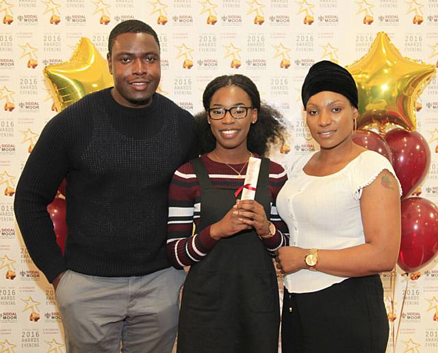 Precious Odipe and family, GCSE Awards with proud family