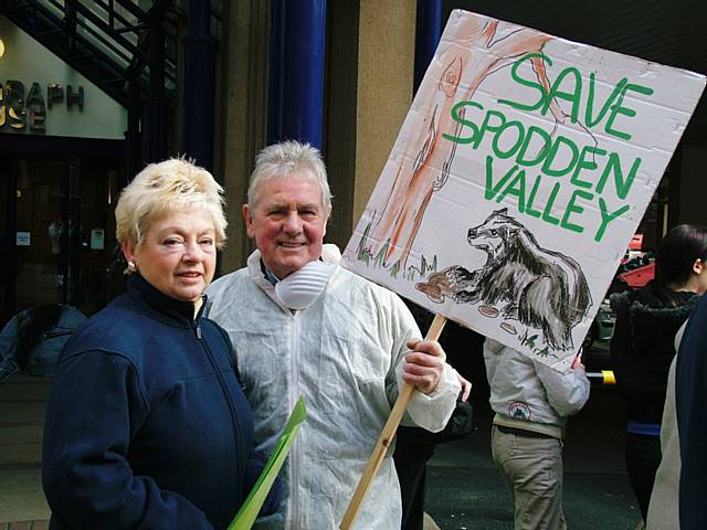 Pat and Derek Addy at a Save Spodden Valley protest