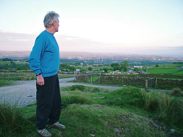 Derek Addy on Cotton Famine Road looking over Spodden Valley