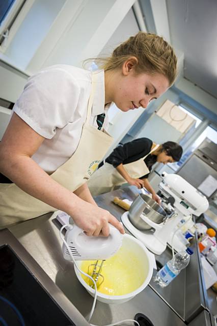 2015’s Young Master Baker winner Eleanor Smethurst making her winning Queen of Puddings