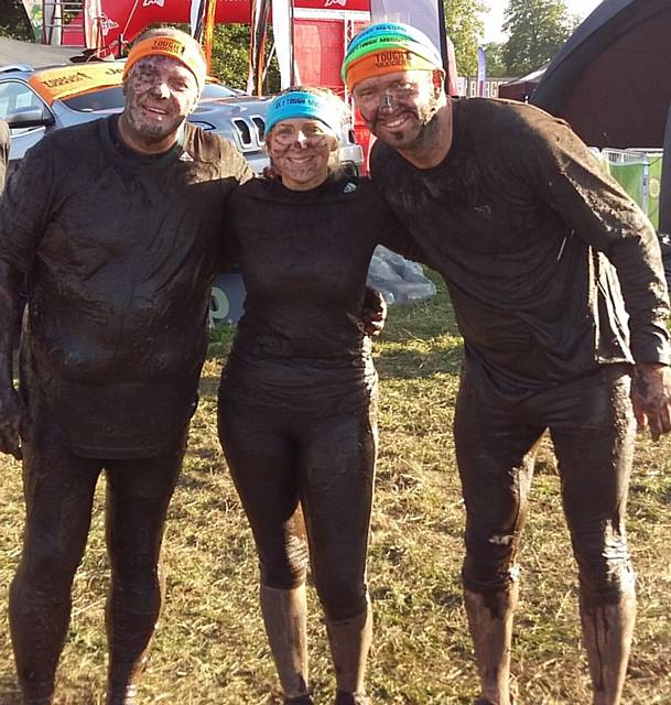 Peter Tomlinson, Lauren Murray and Jeff Tomlinson after the challenge