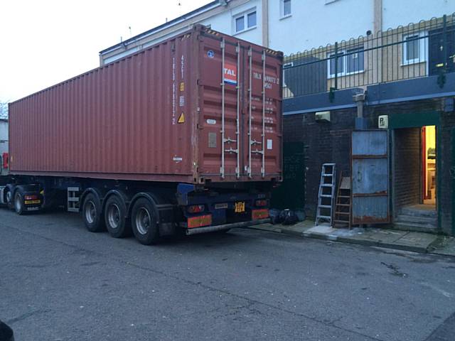 The container loaded with donations for the the Forever Angels Baby Home in Mwanza, Tanzania