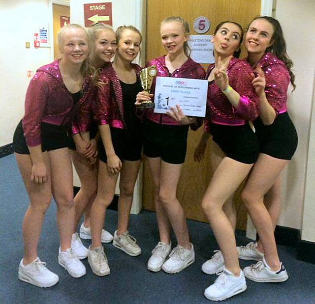 Dancers Jenna Holt, Alana Percy, Abbie Holt, Melissa Hardman Brooke Gosling and Poppy Fletcher 