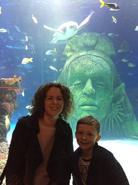 Claire Blanthorn and Finn Ashworth at Sea Life