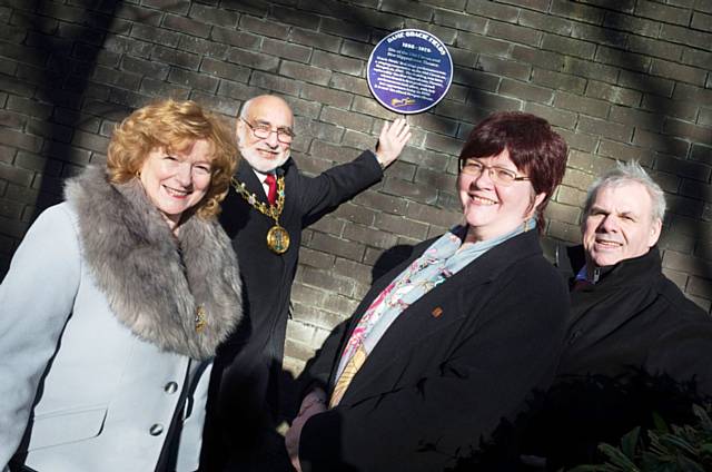 Mayor Surinder Biant and Mayoress Cecile Biant, Councillor Janet Elmsley and Council Leader Richard Farnell