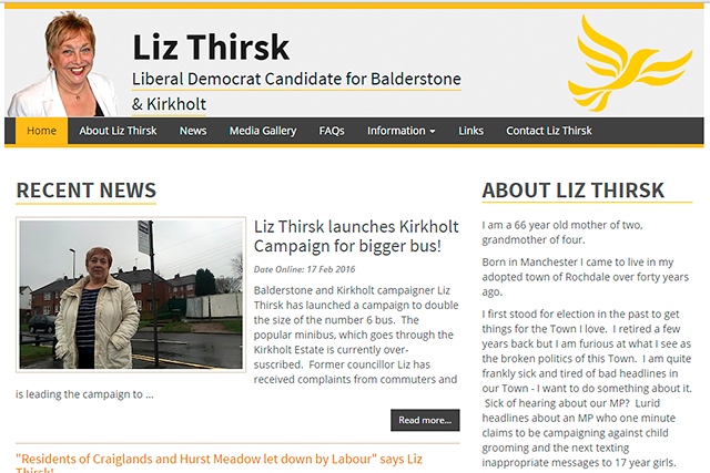 Liz Thirsk, Lib Dem candidate for Balderstone and Kirkholt, has just launched a new website