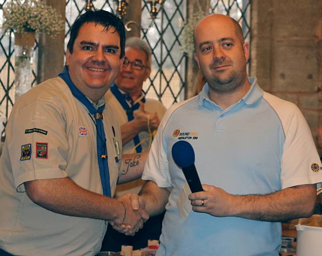 Explorer Scout leader Jonathan Gillibrand with Anthony Nicholson from Round Table