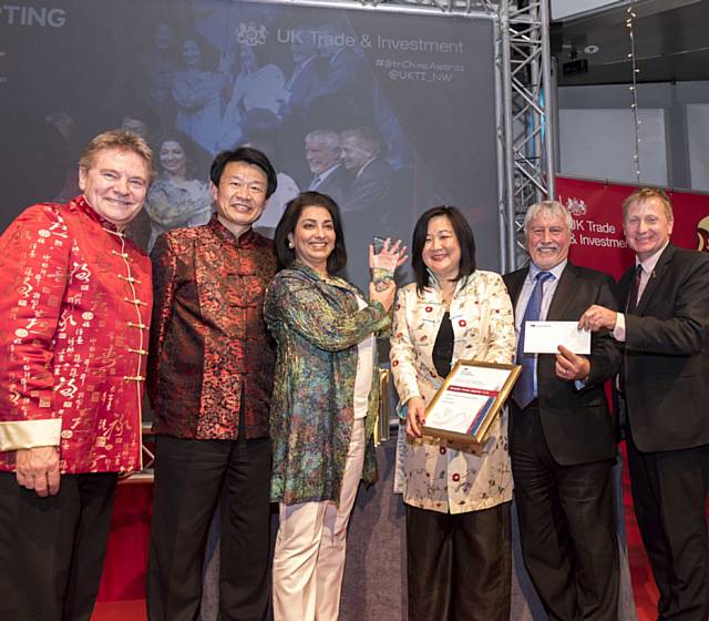 Clive Drinkwater (UKTI), Consul General Li Yongsheng, Rubinah Chowdhary (Quat-Chem), Philomena Chen (UKTI), Arthur Todd of (Quat-Chem Ltd), Keith Harrison (Cathay Pacific) 