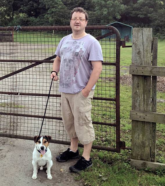 Councillor Andy Kelly and his dog 'Archie'