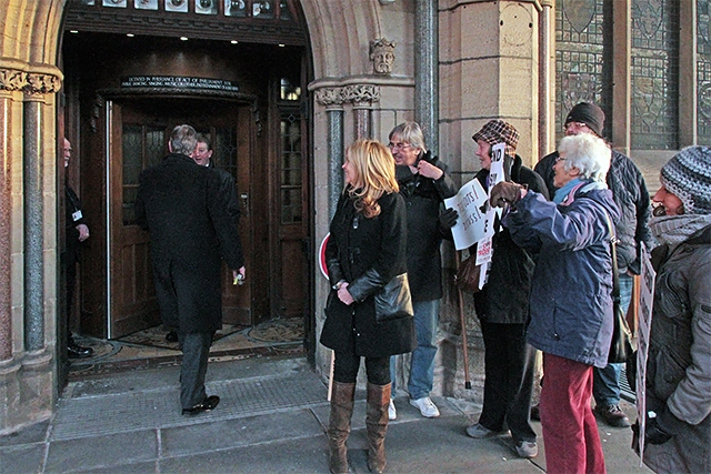 Protest outside the Town Hall