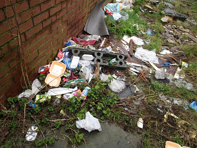 Rochdale Environmental Action Group cleaned the open area near the tram tracks on Drake Street