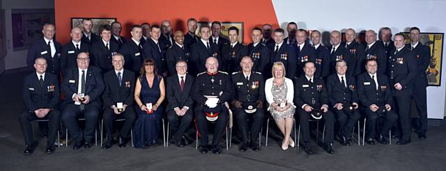 Firefighters and support staff celebrate more than 700 years’ combined service at the Imperial War Museum North 