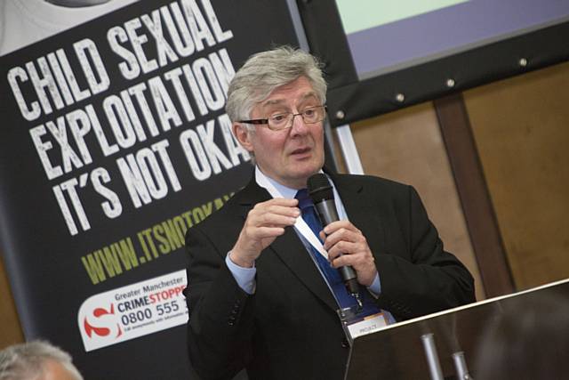 Tony Lloyd speaking at a Greater Manchester child sexual exploitation seminar