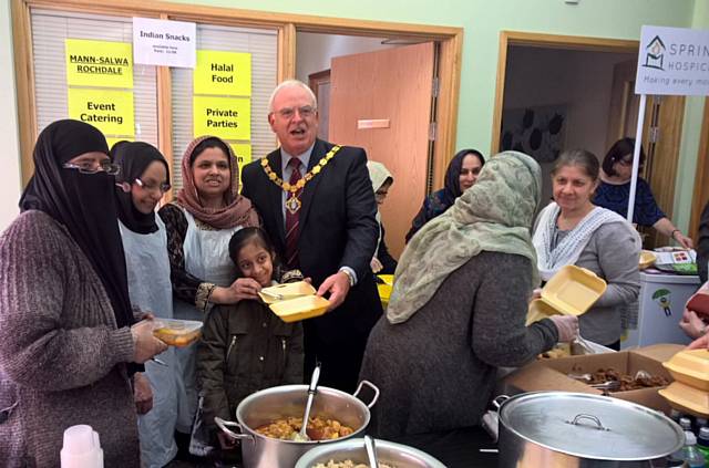 Deputy Mayor of Rochdale, Councillor Raymond Dutton at the Springhill Hospice, Spring Fair