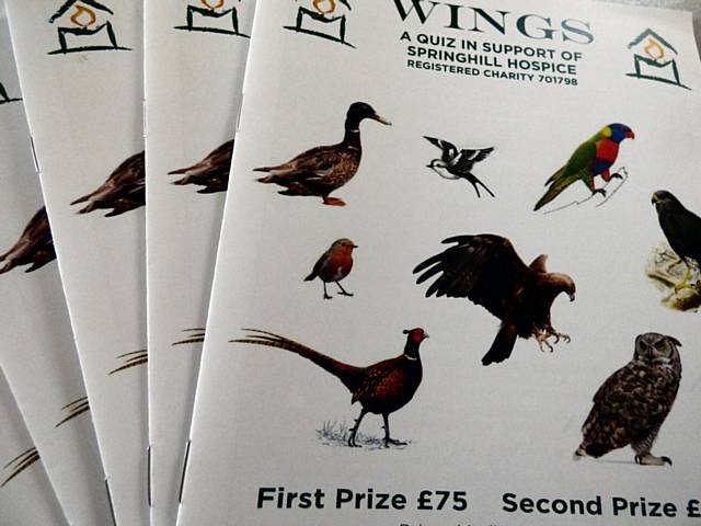 Ken Smith Quiz 2015-16 ‘Wings’ quiz raises £1500 for Hospice