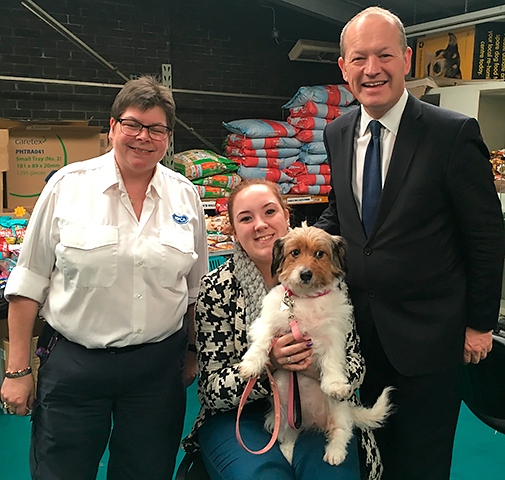 Simon Danczuk at a free dog microchipping event at the RSPCA in Rochdale