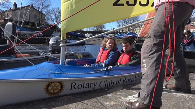 Gracie, Hansa 303 dinghy on Hollingworth Lake for sailors with limited mobility or a disability to enjoy sailing 