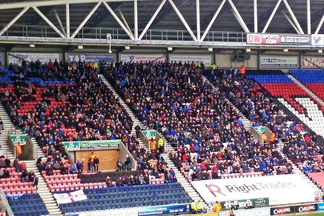 Over 1,300 Dale fans travelled to watch Wigan v Rochdale