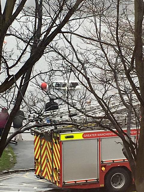 Toyota Landcruiser being recovered from Hollingworth Lake