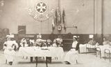 WW1 Nurses at Baron Street Drill Hall temporary hospital nursing Belgian Soldiers