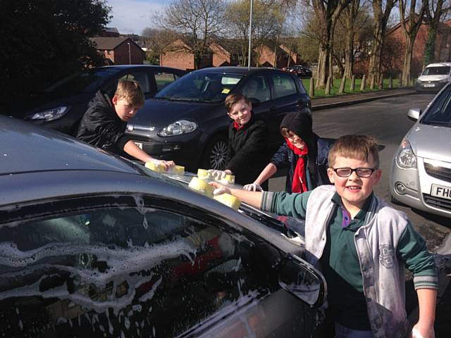 8th Heywood Scout Group washing cars