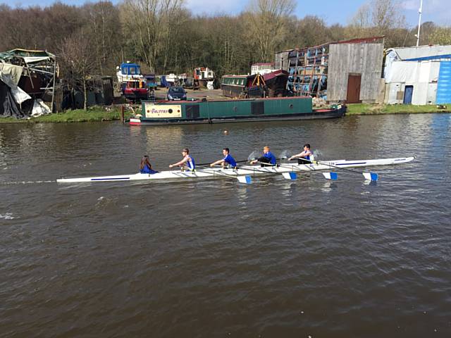 Olivia Smith  (cox), Harry Heywood, Nic Friend, Tom Bland and Nathan Scheider - J15 Quad