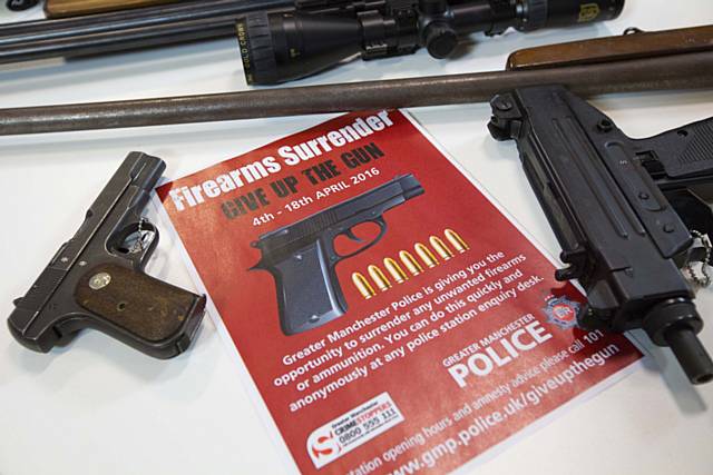 Over 100 weapons surrendered in Greater Manchester as ‘give up the gun’ campaign reaches halfway point