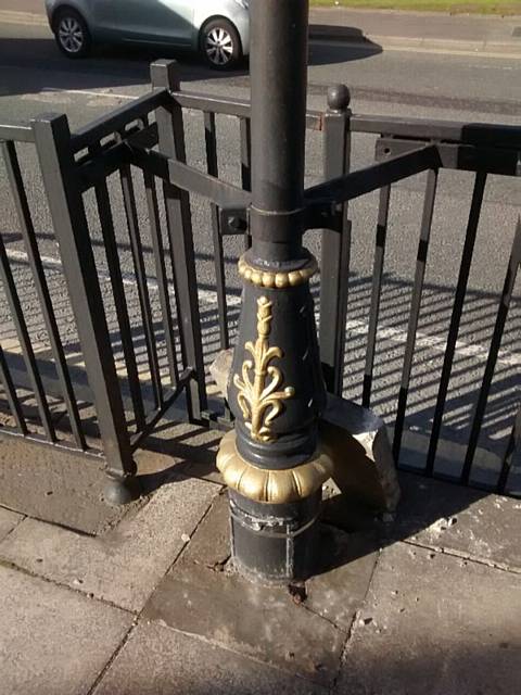 Victorian-style lamp posts on The Landing