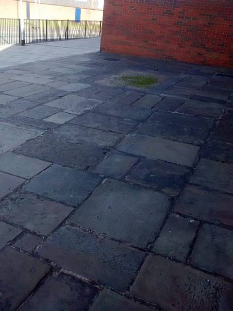 Some original paving stones on private land on The Landing