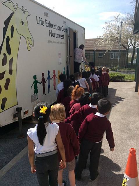 Kentmere Academy receives a special visit from the North West Life bus