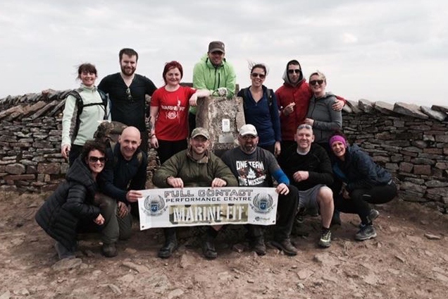 Nicky Duffy with staff from Full Contact Performance Centre during their three peaks trek