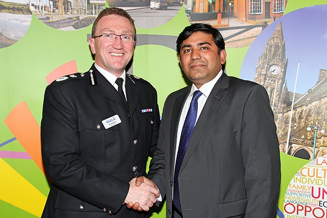 Rochdale Diversity Awards 2016<br /> Chief Constable Ian Hopkins and Councillor Aasim Rashid