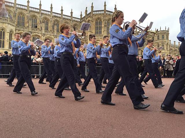 2nd Rossendale Scout Group Band playing in Windsor