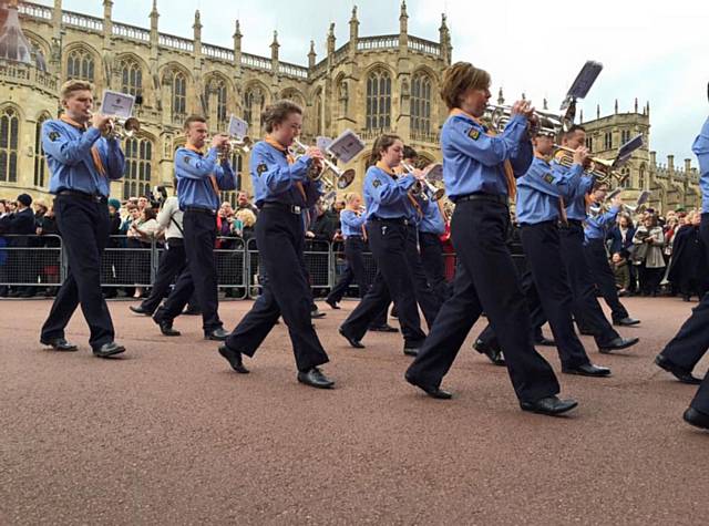 2nd Rossendale Scout Group Band playing in Windsor