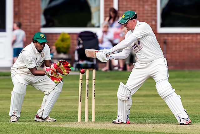 Max Power batting<br /> Milnrow CC v Oldham CC - Wood Cup