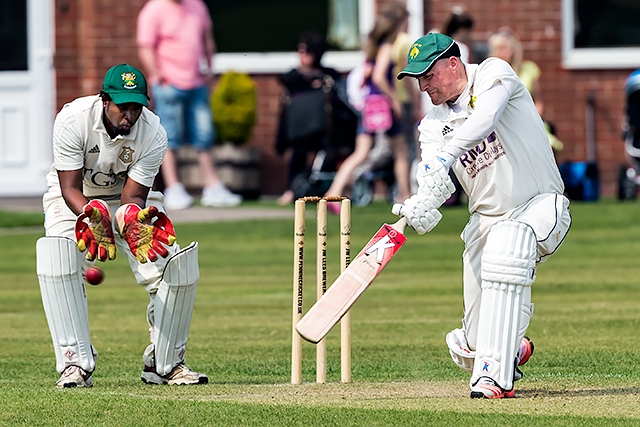 Max Power batting<br /> Milnrow CC v Oldham CC - Wood Cup