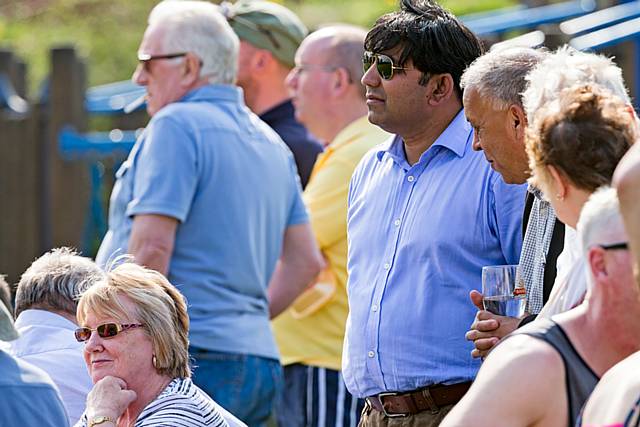 Councillor Aasim Rashid enjoys the cricket<br />Milnrow CC v Oldham CC - Wood Cup