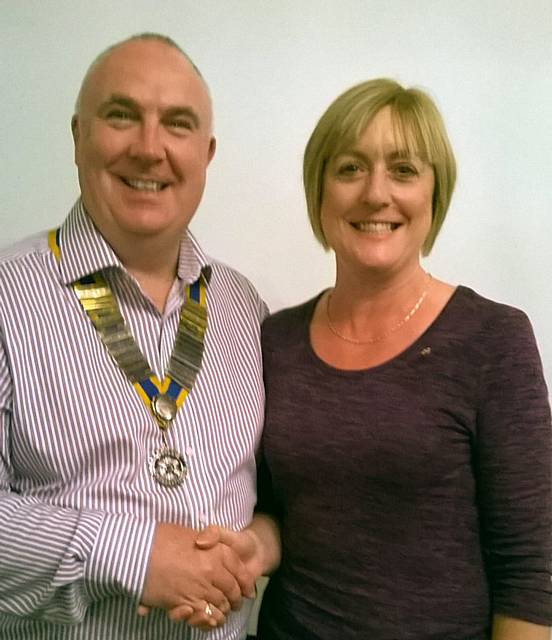 Ged Heatherington, President of the Rotary Club of Middleton with past President Sue Furby