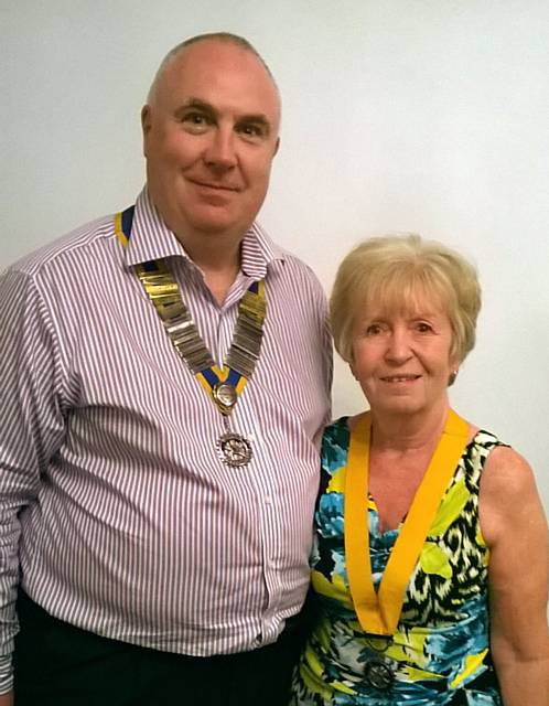 Ged Heatherington, President of the Rotary Club of Middleton with President Elect Janice Powell