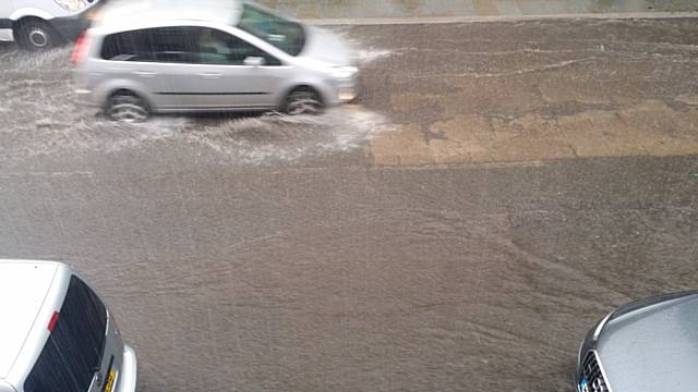 Torrential rain causing flooding