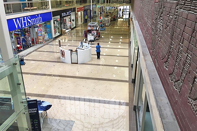 Middleton Shopping Centre flooded