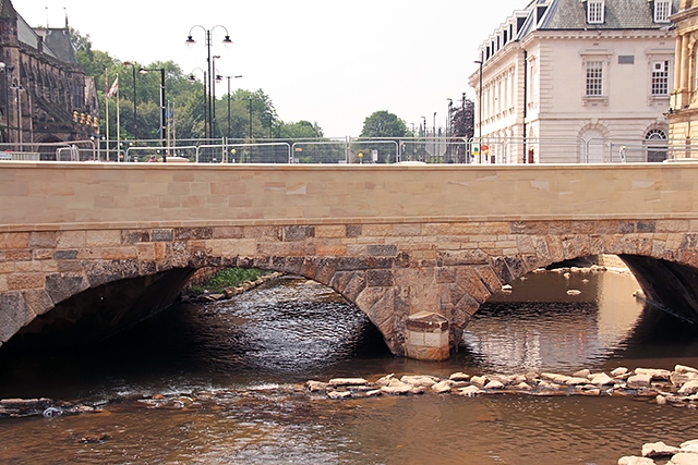 The new bridge over the River Roch in Rochdale town centre