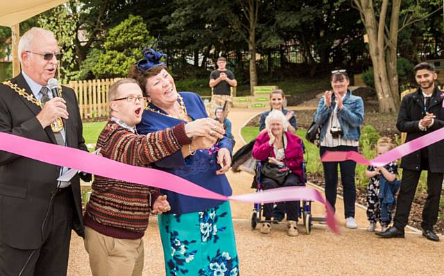 Rochdale’s Mayor and Mayoress opening the Cherwell Wellbeing Garden and Farm with Mark Tomkins