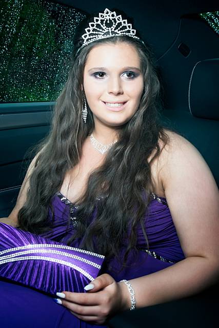 Rebecca Buckett on her way to the prom in a chauffeur driven Mercedes E250 provided by Junction 21