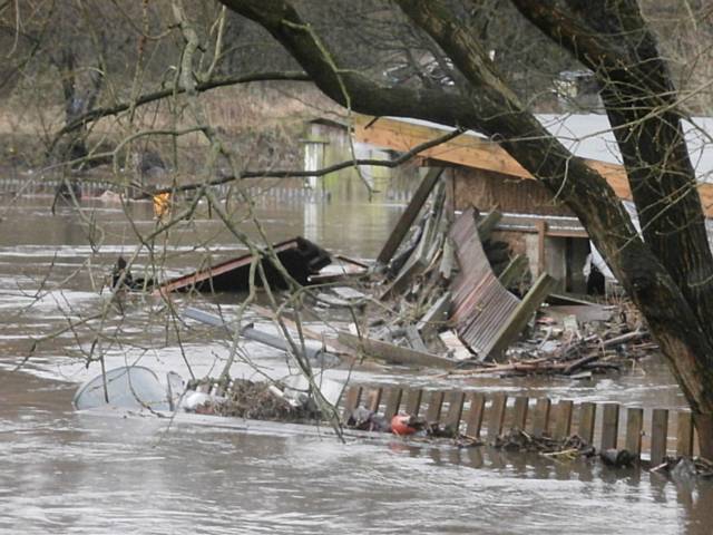 Kellett St Allotments following the floods on Boxing Day