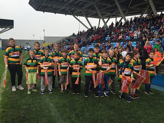 Littleborough Rugby U20s flag bearers