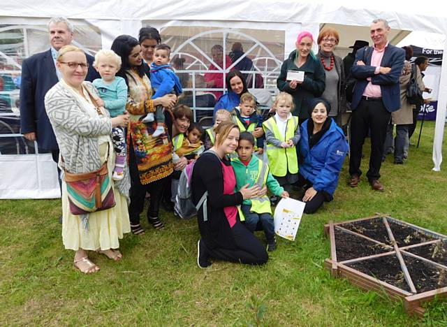 Councillor Richard Farnell with Petrus members and supporters and Pam Warhurst CBE, Founder of Incredible Edible